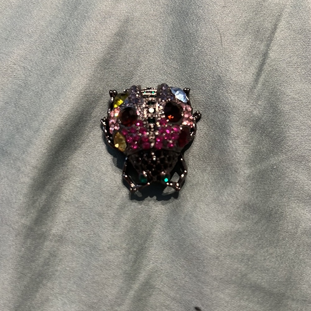 Ladybug Brooch With Multiple Color Rhinestones -S… - image 2